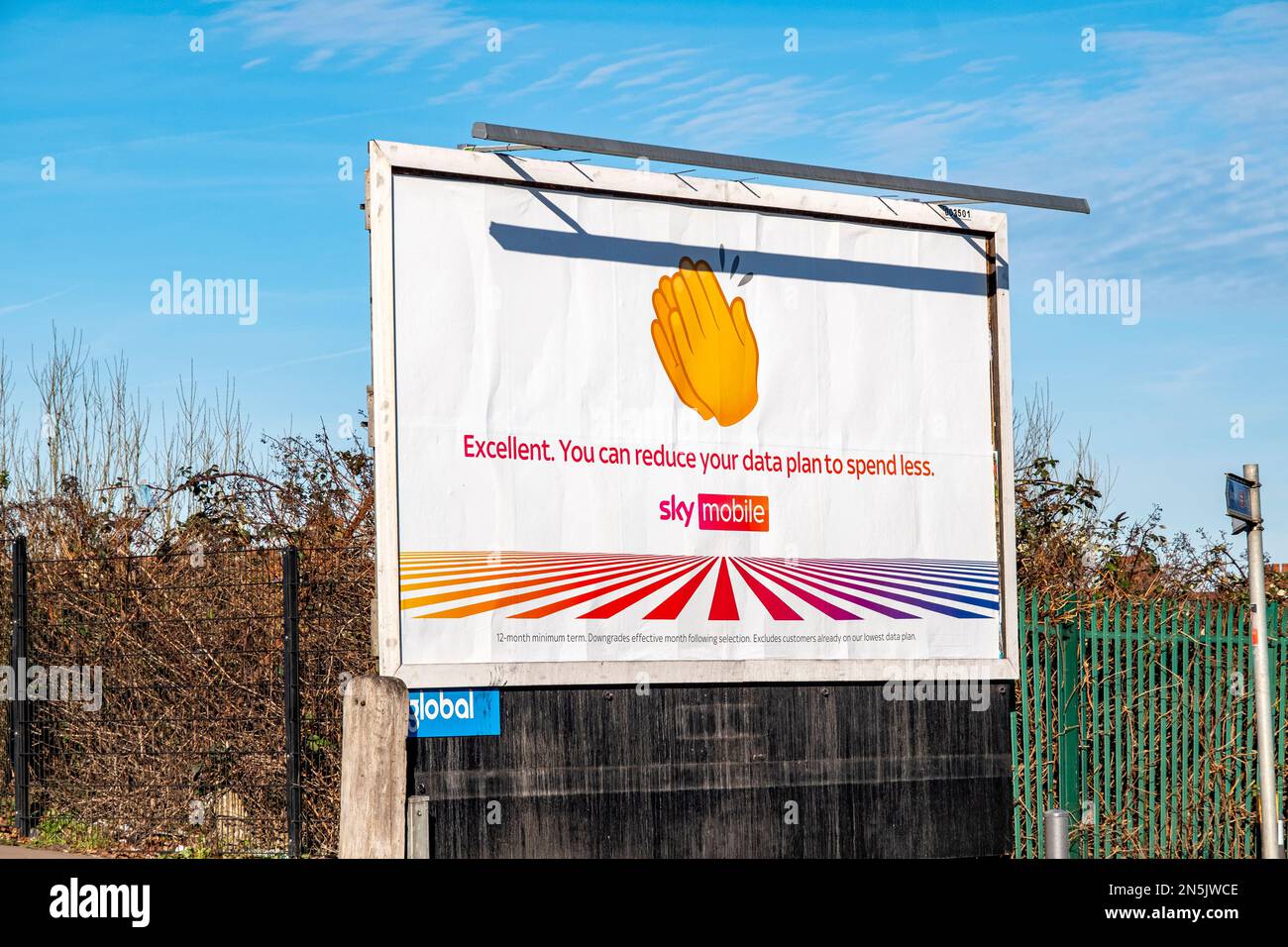 Sky Mobile advert on billboard UK Stock Photo