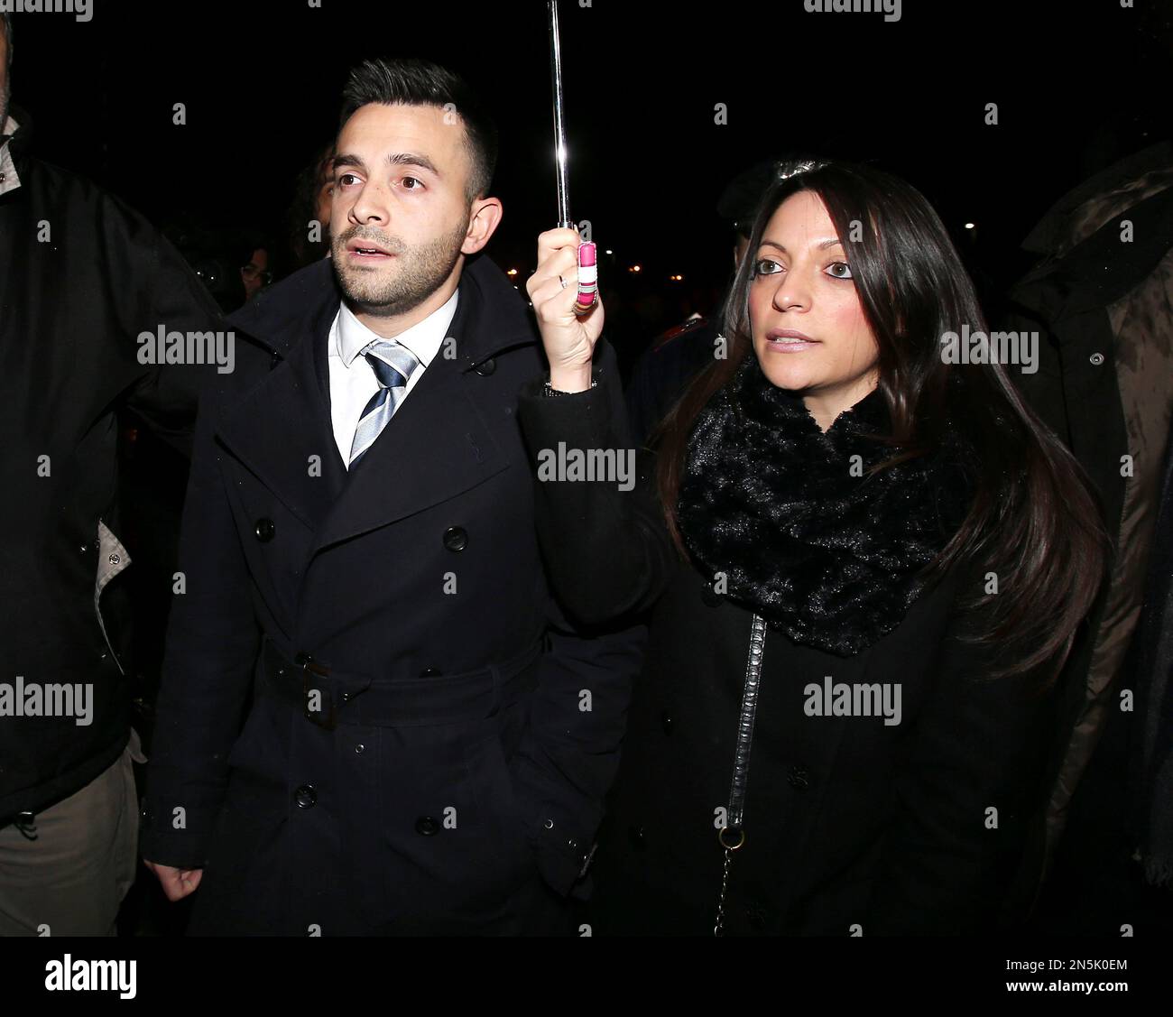 Meredith Kercher's brother Lyle, left, and sister Stephanie arrive for