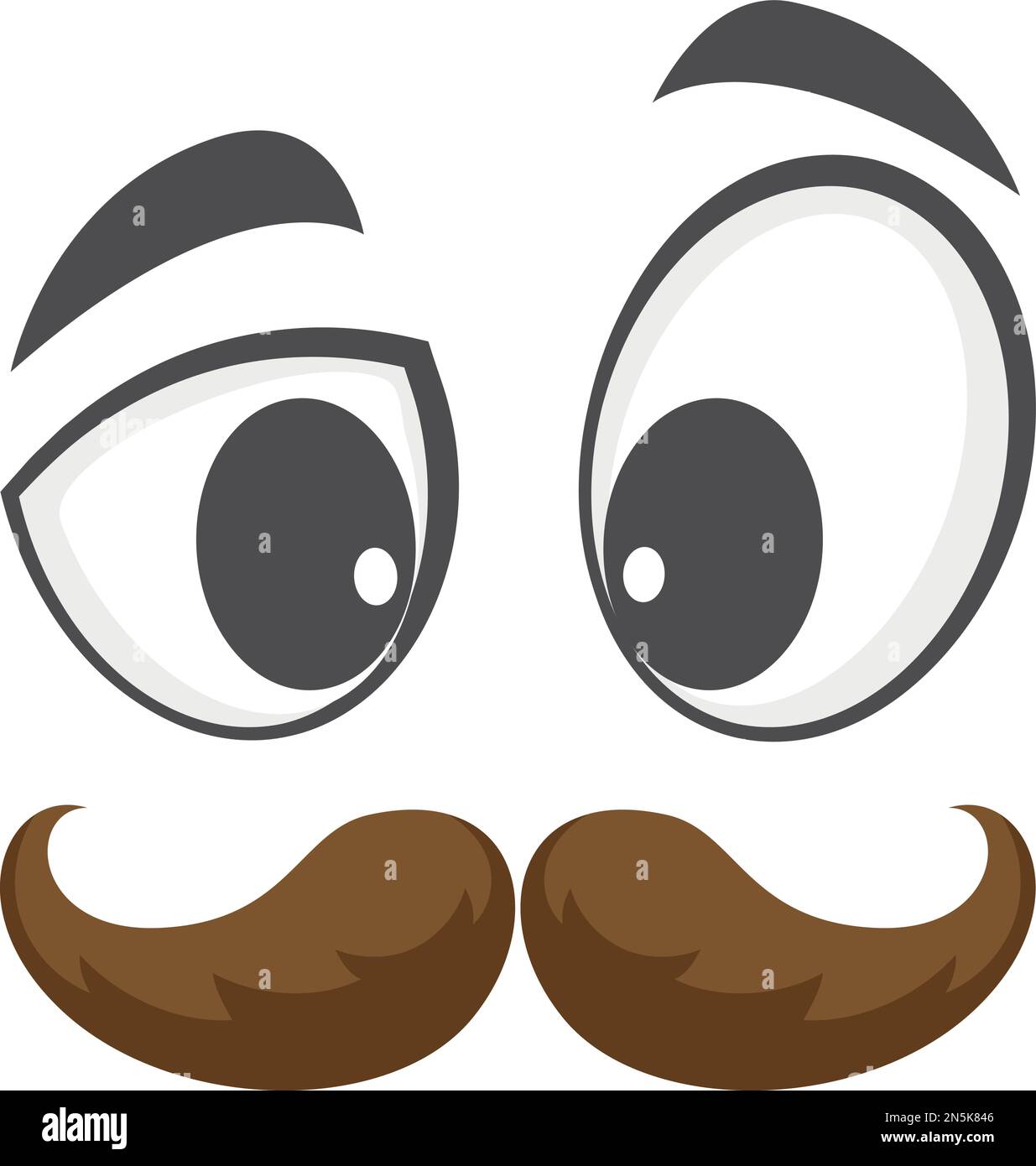 Moustache emoji. Comic male face. Cartoon emoticon Stock Vector Image