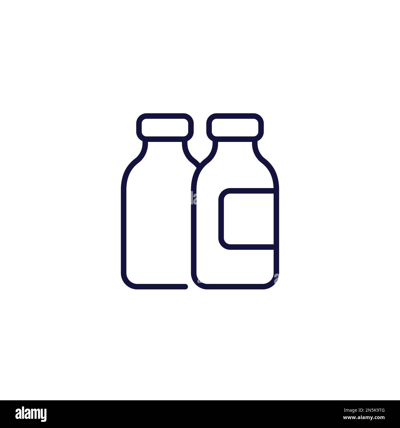plastic bottles line icon on white Stock Vector