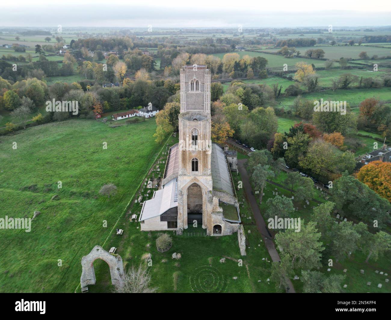 An Aerial View Of Wymondham Abbey Norfolk UK Stock Photo - Alamy