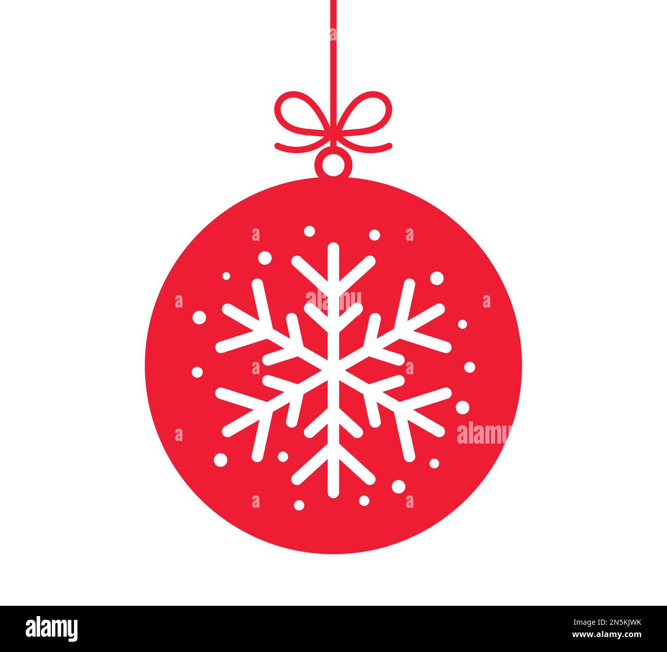Christmas red ball with snowflake ornament. Vector illustration Stock ...