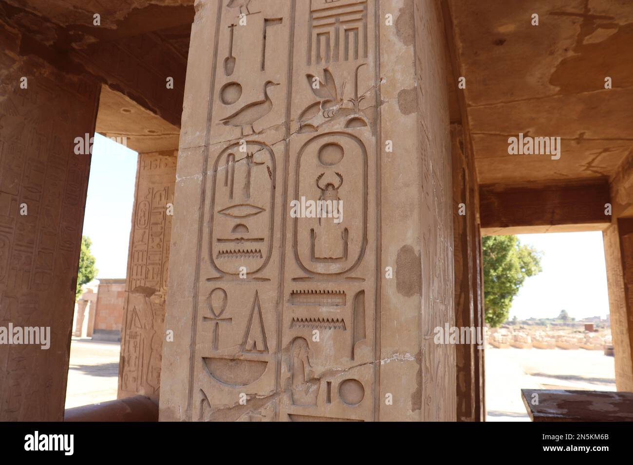 beautiful ancient egyptian carvings at Karnak temple in Luxor, Egypt