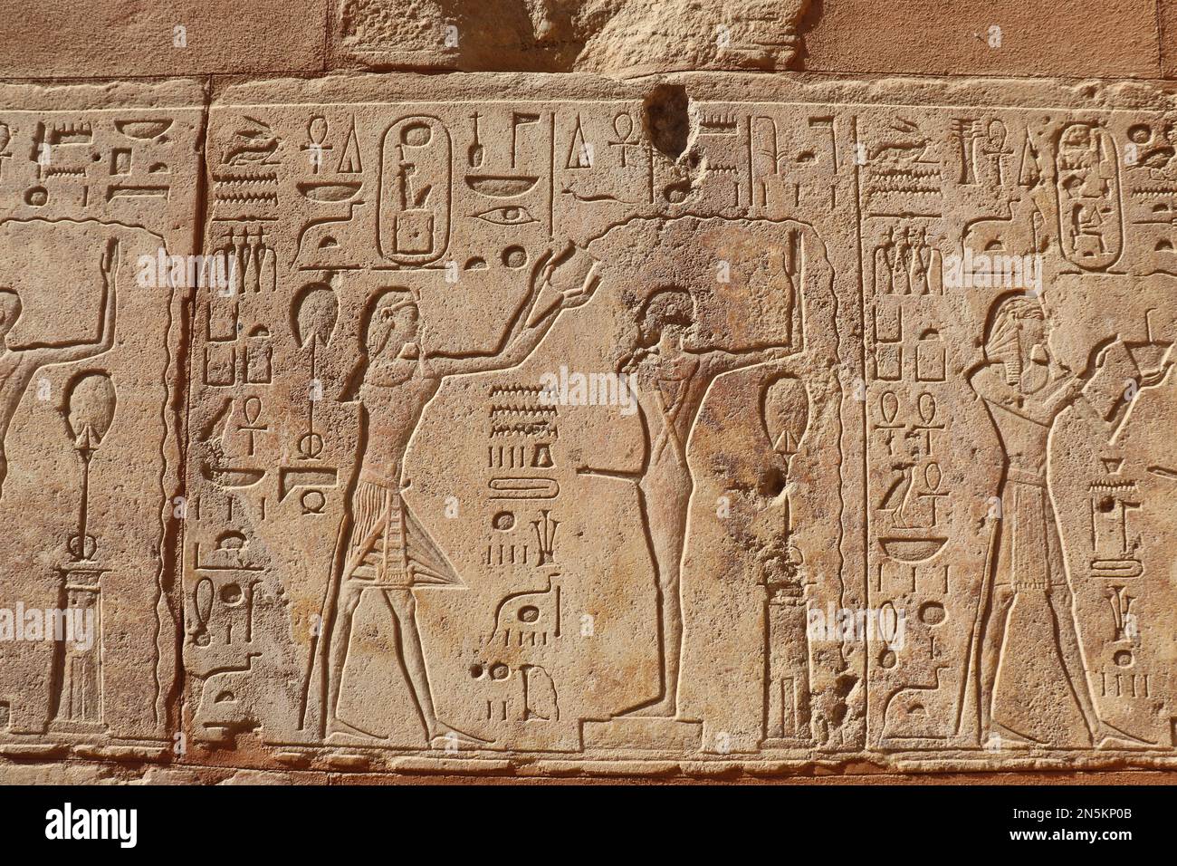 beautiful ancient egyptian carvings at Karnak temple in Luxor, Egypt