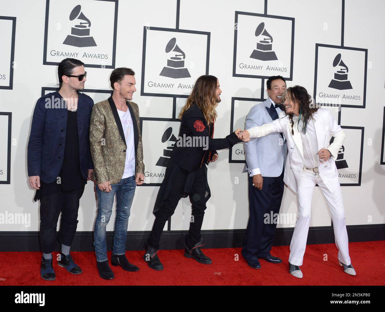 Tomo Milicevic, from left, Shannon Leto, Jared Leto, Smokey Robinson ...
