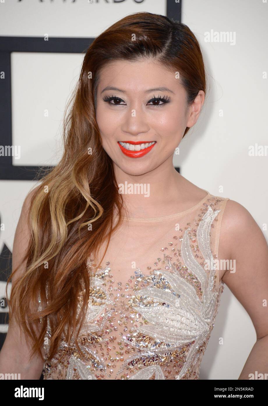 Adrienne Lau arrives at the 56th annual GRAMMY Awards at Staples Center on Sunday, Jan. 26, 2014, in Los Angeles. (Photo by Jordan Strauss/Invision/AP) Stock Photo
