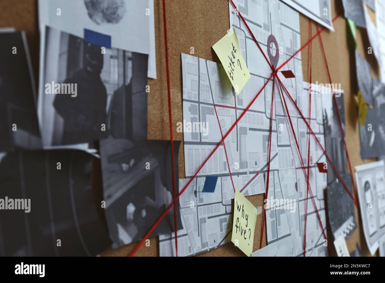 Crime board with pins evidence detective map vector i vrogue co
