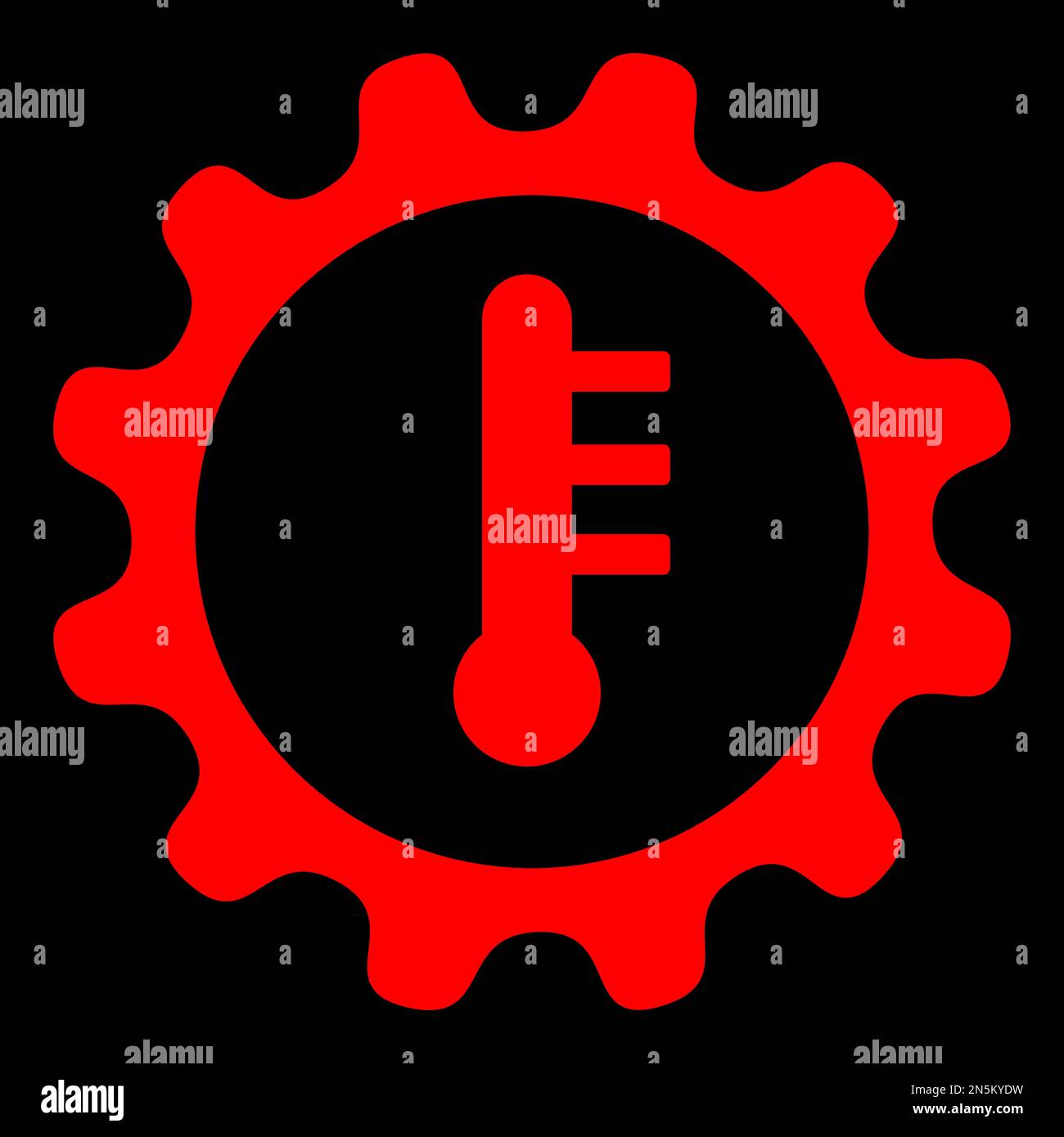Red vector graphic on a black background of a dashboard warning light