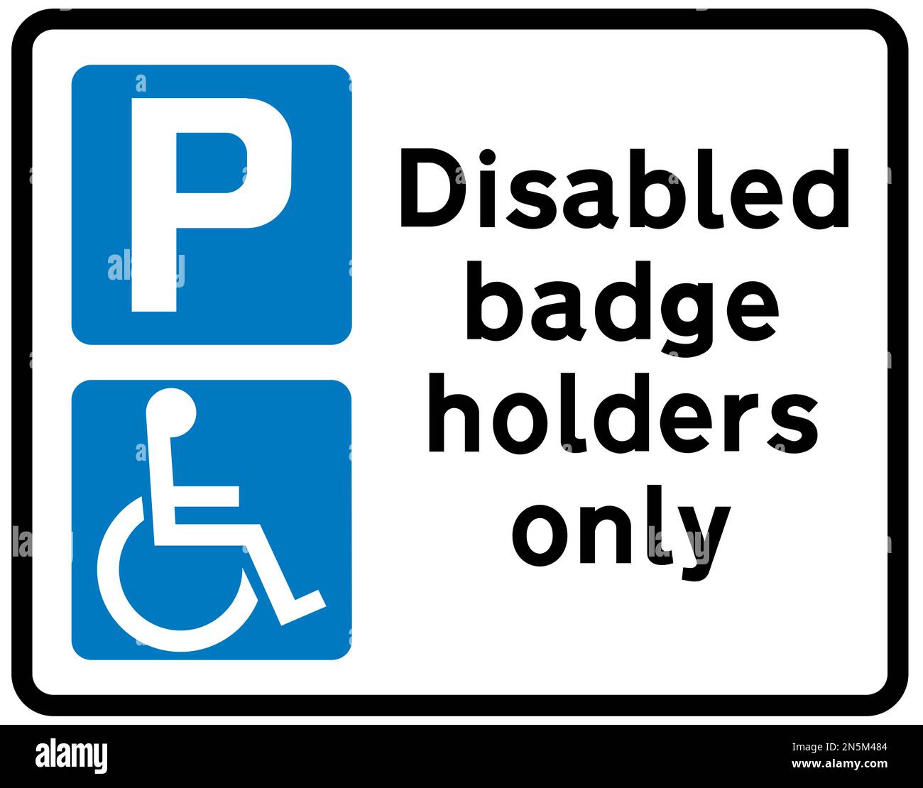 Parking for disabled badge holders only British road sign Stock Photo