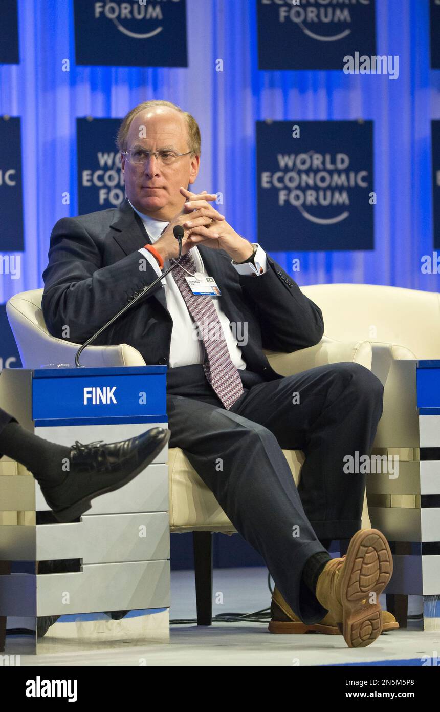 CEO of Black Rock, Laurence Fink, listening during a session at the World  Economic Forum in Davos, Switzerland, Saturday, Jan. 25, 2014. (AP  Photo/Michel Euler Stock Photo - Alamy