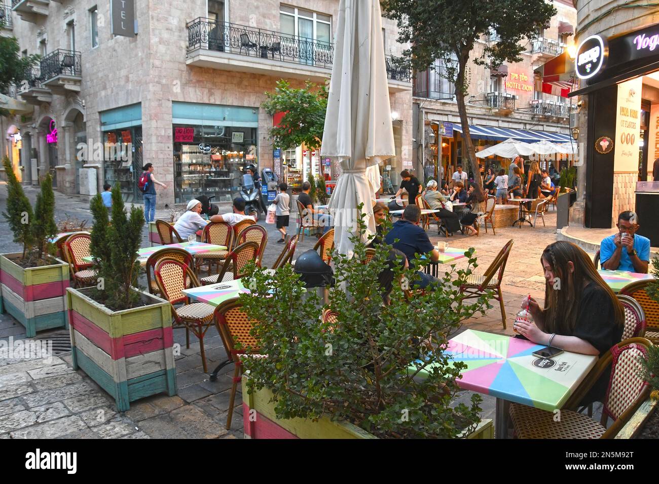 Ben Yehuda street, Midrahov, Jerusalem, Young group Stock Photo - Alamy