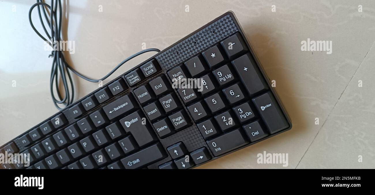 Keyboard on the table. Computer keyboard on the table. Computer keyboard Stock Photo