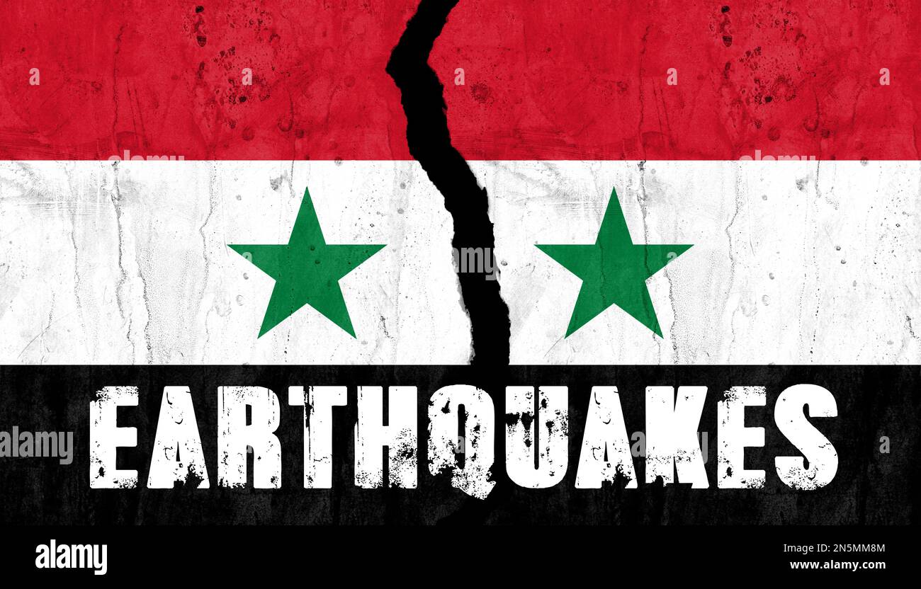 Syria Text Cracks with text earthquakes hi-res stock photography and images - Alamy