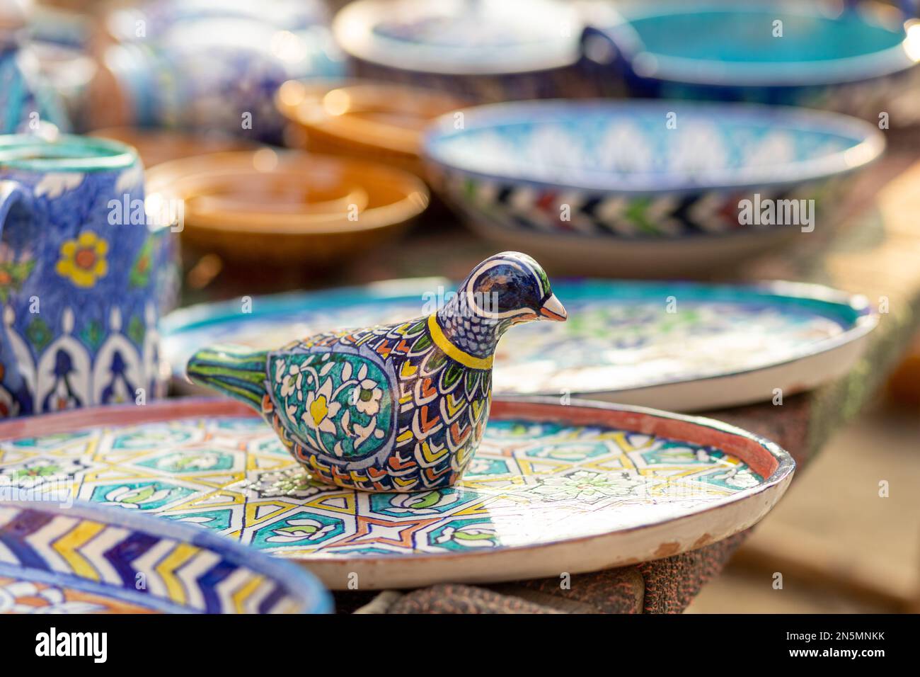 Colorful clay handicrafts of Hala Sindh, also known as jundi or sassi