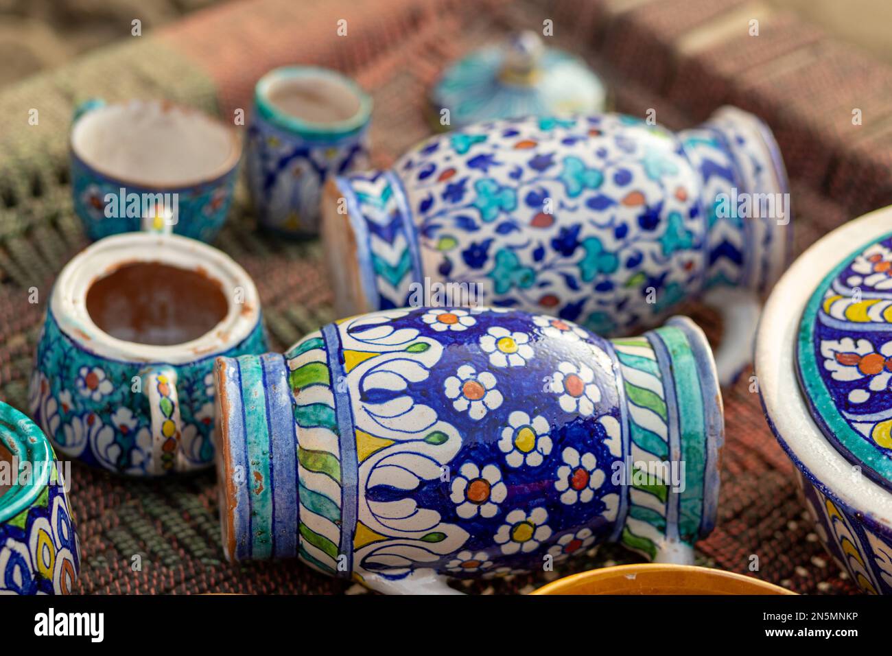 Colorful clay handicrafts of Hala Sindh, also known as jundi or sassi