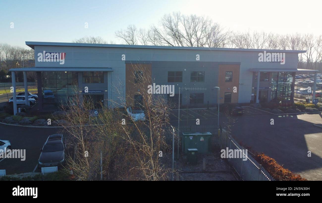 Aerial View of Huge and Big Car Parking of Local Car Sales Auctions at