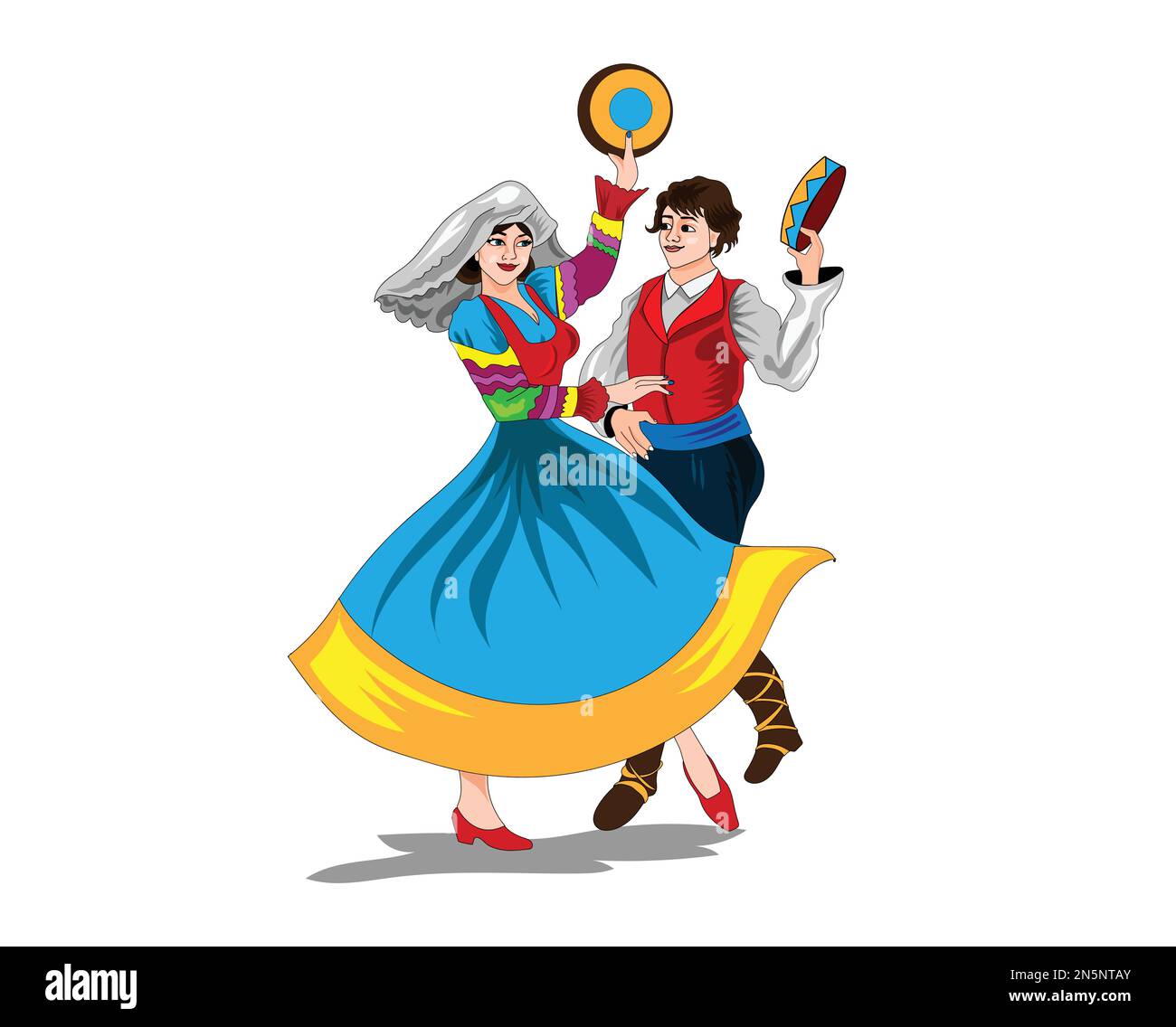 Costumi Calabresi dance vector illustration Stock Vector Image & Art