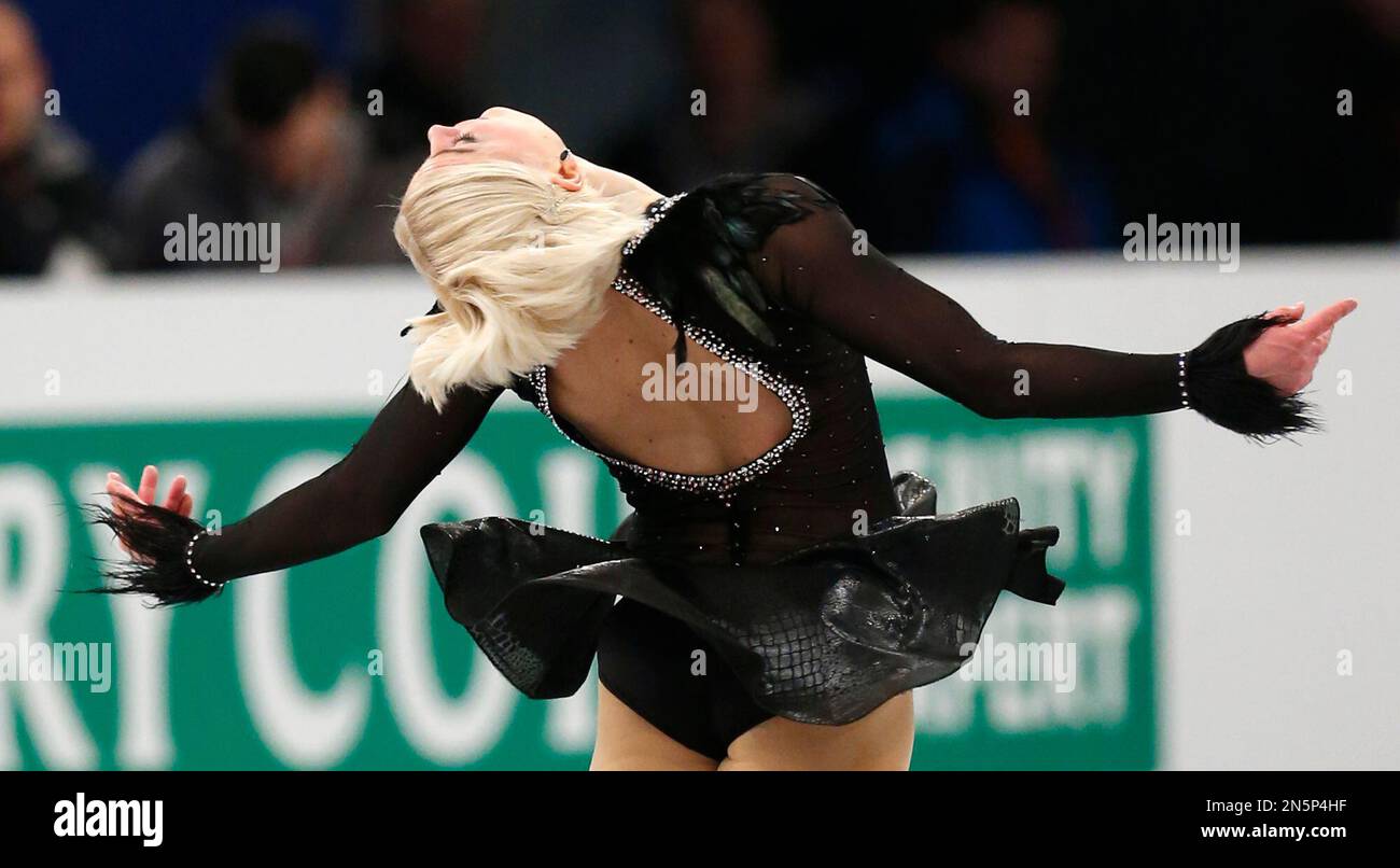 Sweden's Viktoria Helgesson performs in the women's free skating at the