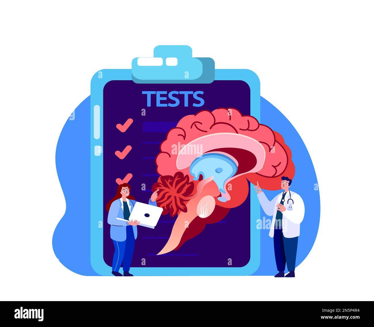 Neurosurgeon,Neurologist Scientist Doctor Examine Tests,Analysis,Magnetic Resonance Imagine.Brain Research Trial Biopsy. Labolatory Clinical Investiga Stock Photo