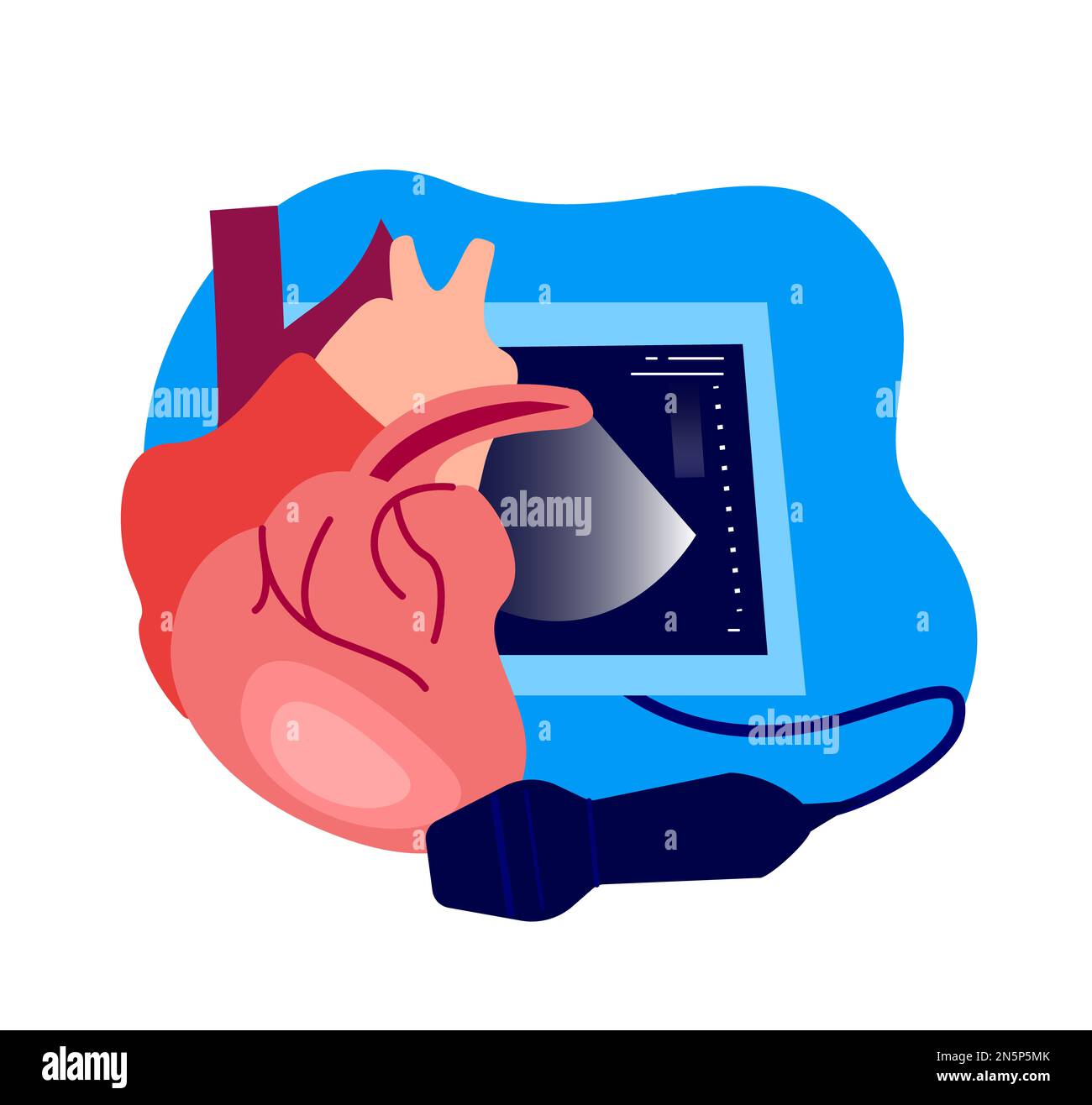 Ultrasound Cardiology Diagnostic Consultation.Examining Heart,Ultrasound Investigation.Medical Hospital Diagnostic Fluorography.Heartbeat,Heart Deseas Stock Photo