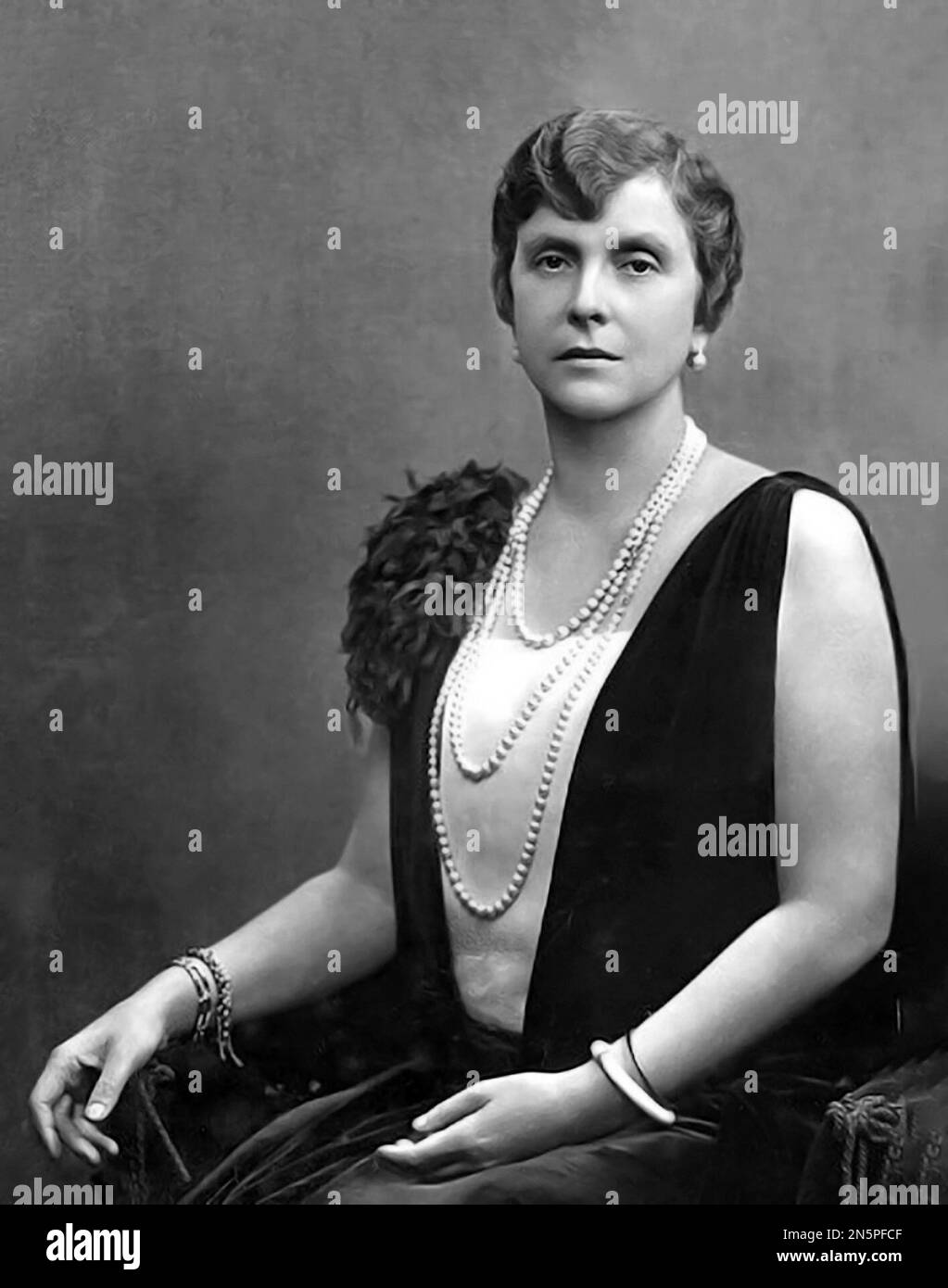 Princess Alice of Battenberg. Portrait of the mother of Prince Philip, Princess Alice of Battenberg (Victoria Alice Elizabeth Julia Marie: 1885 -1969), c. 1920 Stock Photo