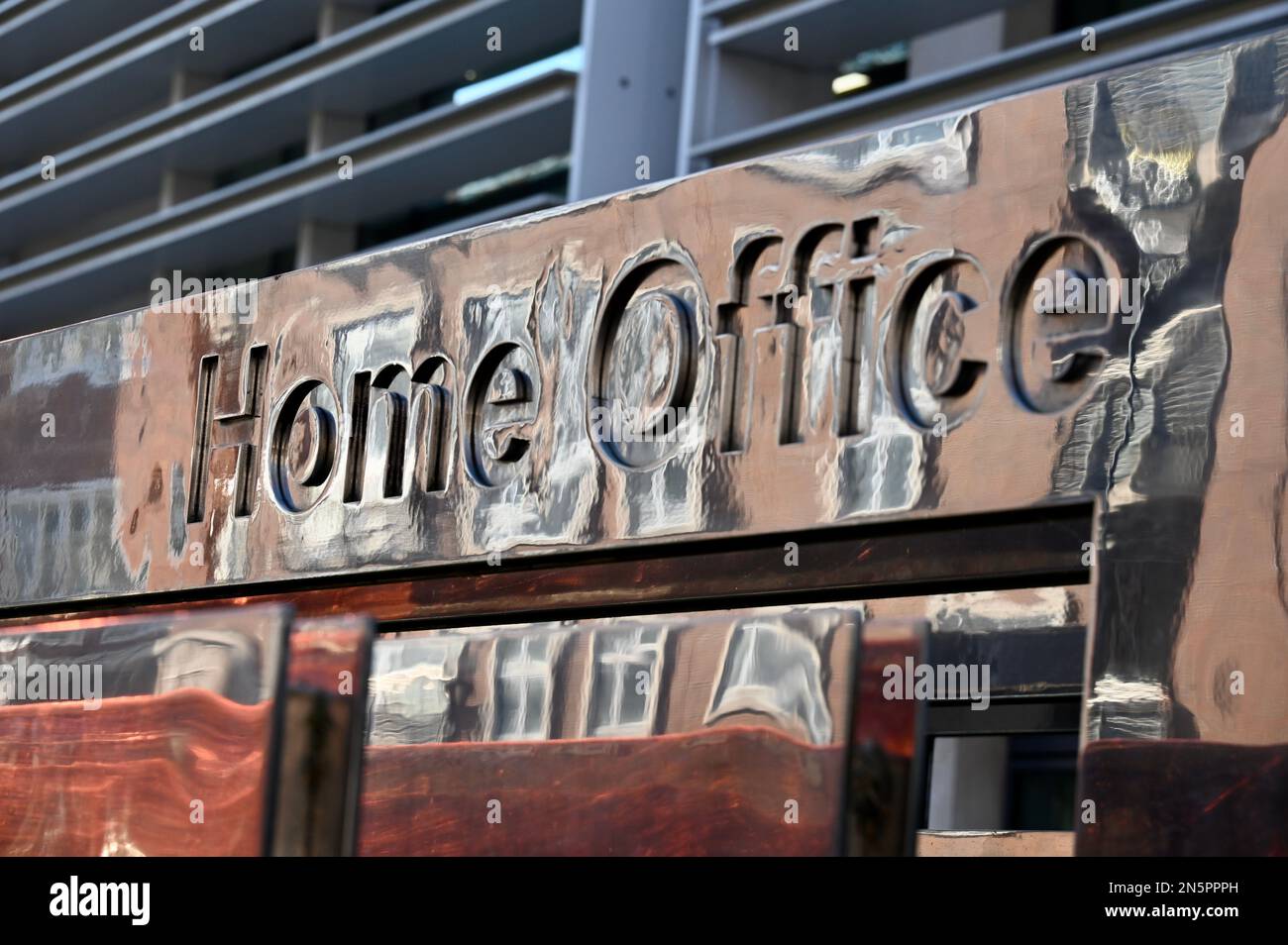 Home Office Sign, Home Office, Marsham Street, London. UK Stock Photo