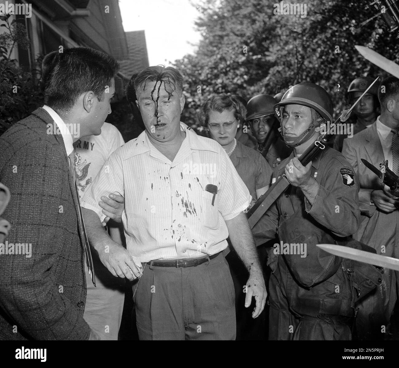File in this sept 25 1957 file photo a u s army paratrooper uses