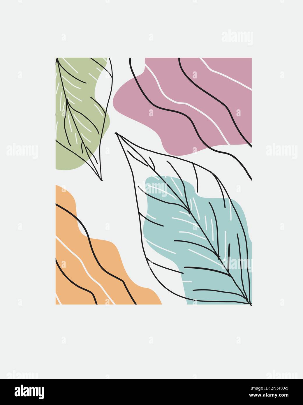 Modern Minimalist Nature Art Design botanical minimal wall line art