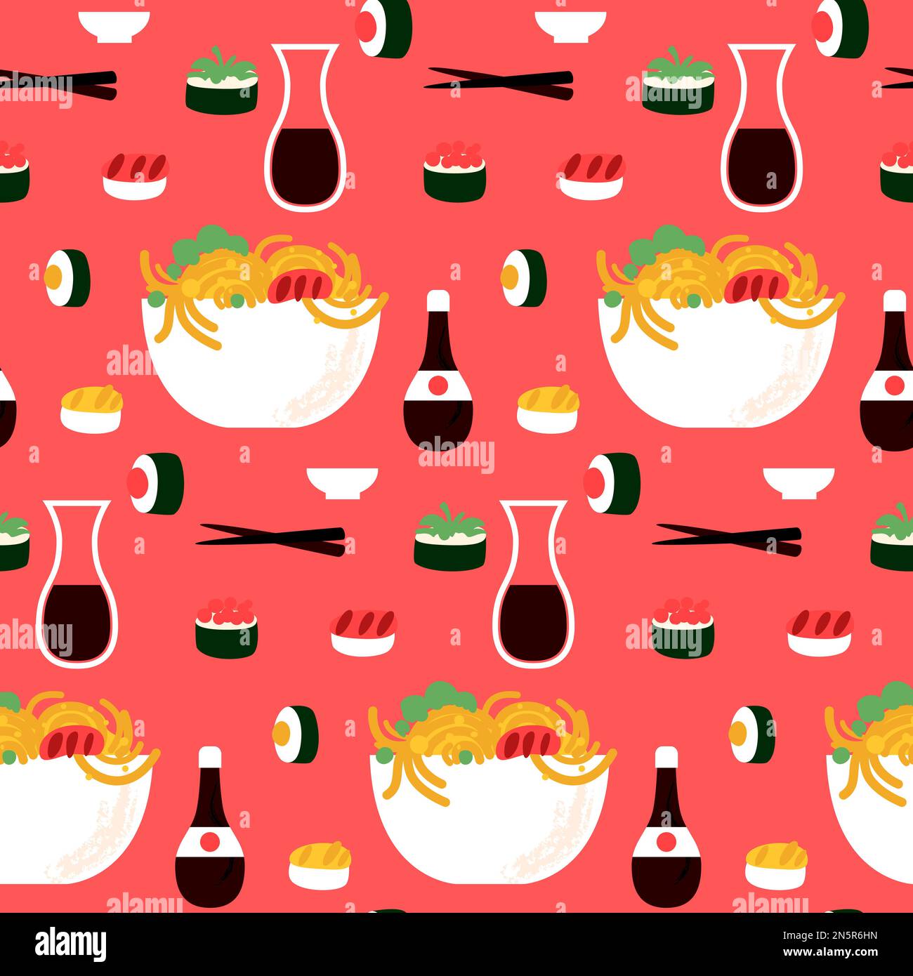 Sushi Menu Seamless Pattern Stock Vector Image & Art - Alamy