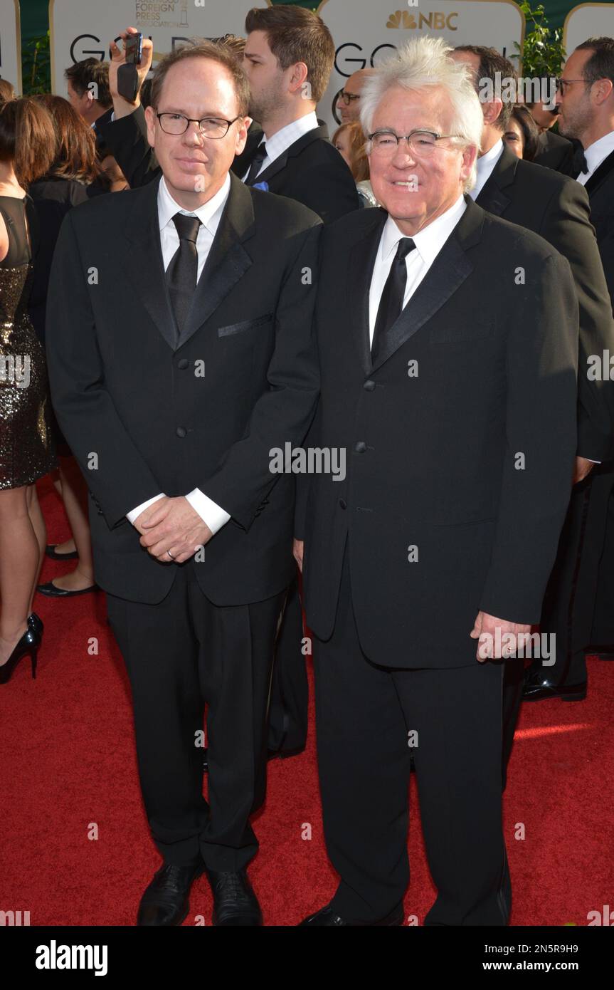 Albert Berger, left, and Ron Yerxa arrive at the 71st annual Golden ...