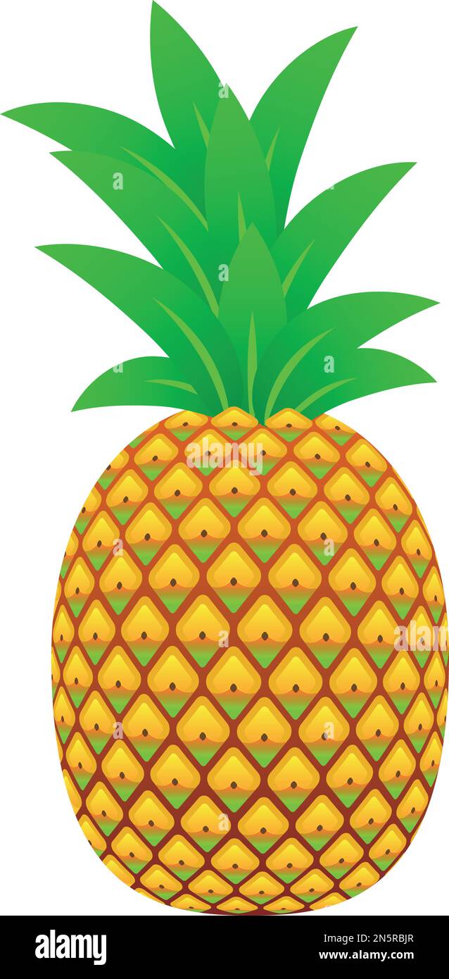 Pineapple - summer fruit - Vector illustration cartoon flat icon isolated Stock Vector