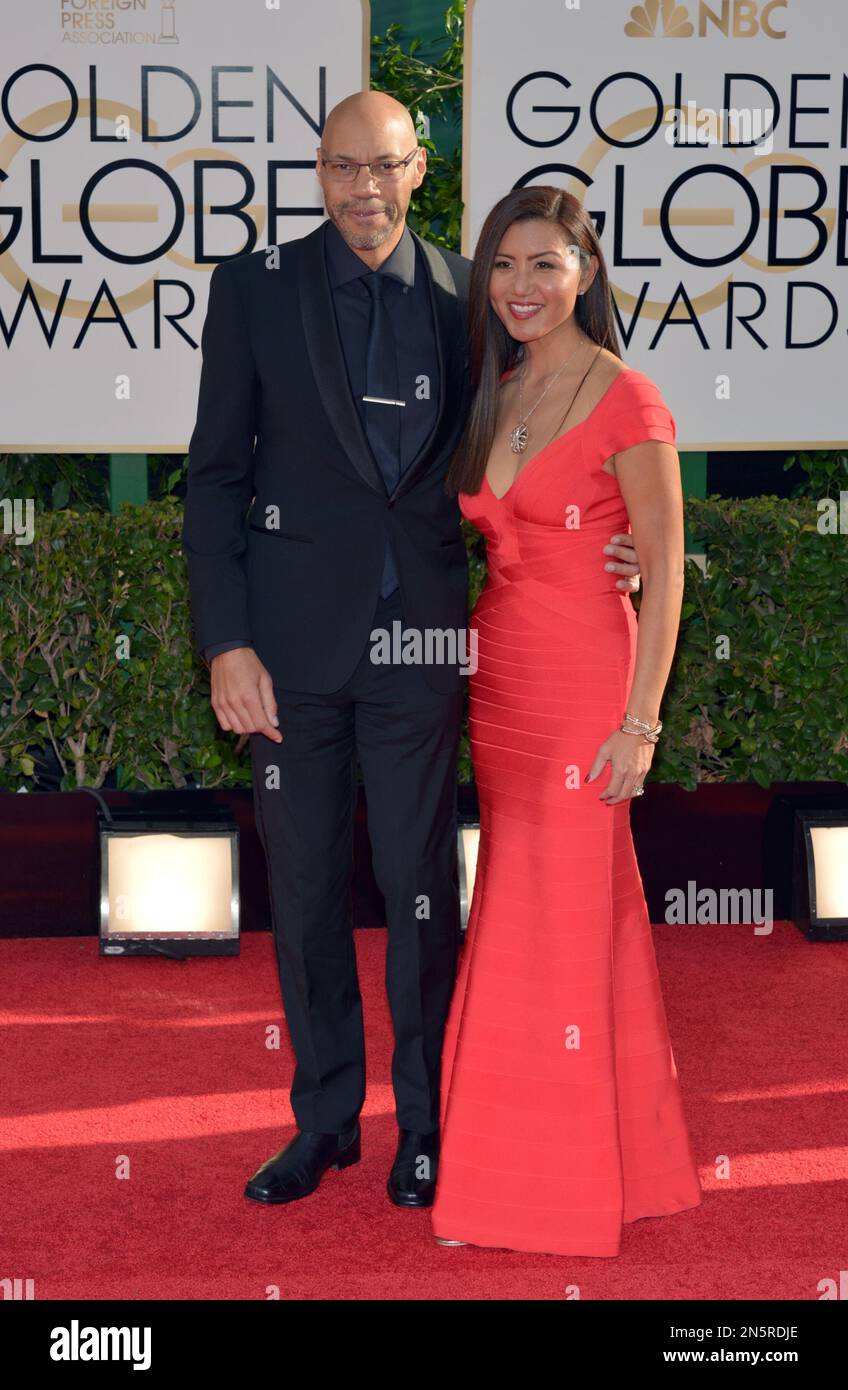 John Ridley, left, and Gayle Ridley arrives at the 71st annual Golden ...