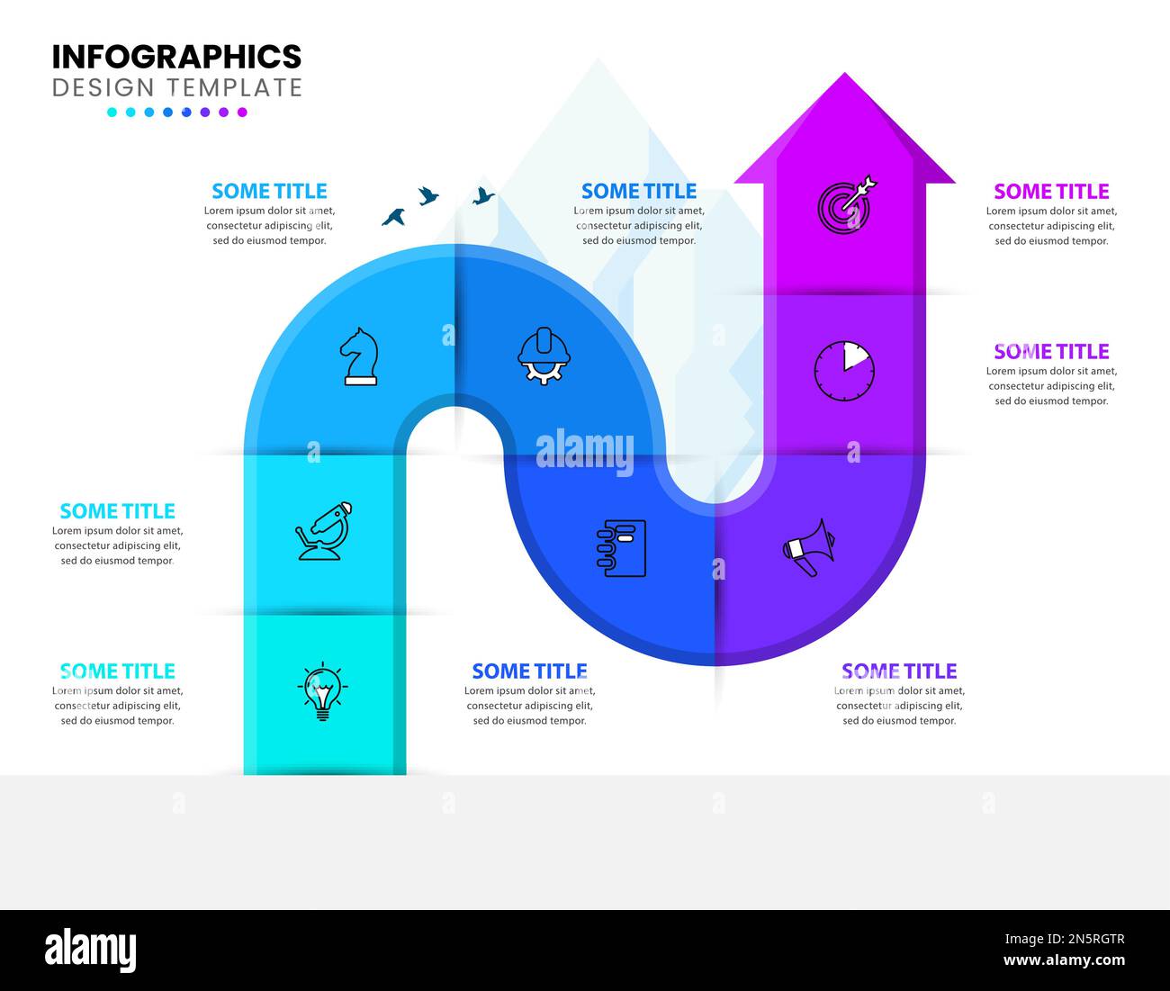 Infographic template with icons and 8 options or steps. Can be used for ...
