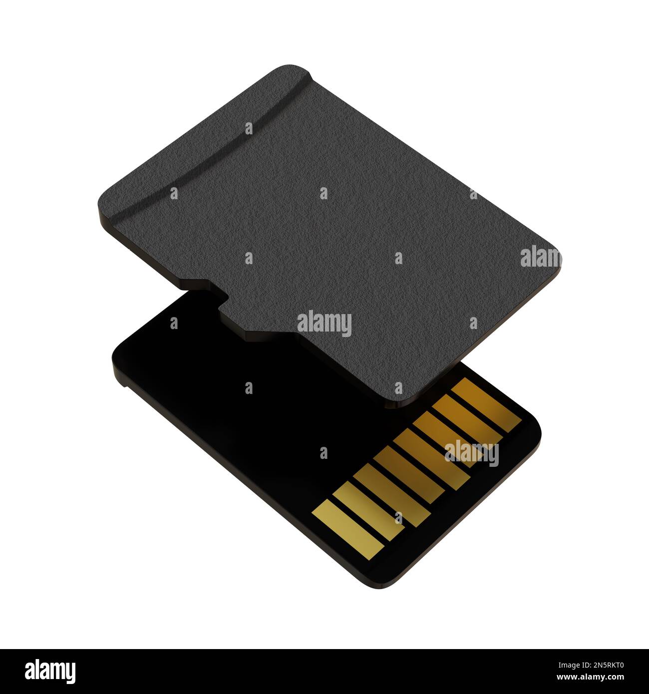 Blank memory card, MicroSD flash storage disc isolated on white