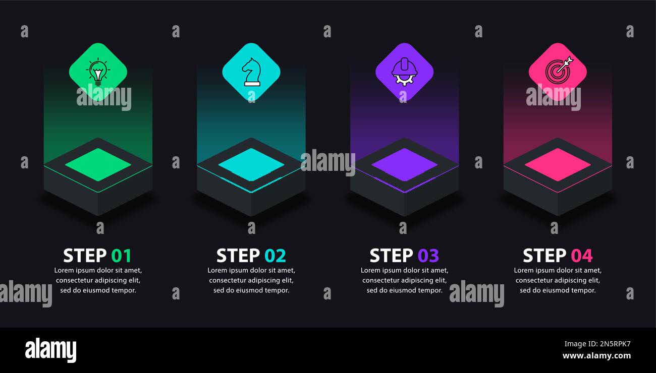 Infographic template with icons and 4 options or steps. Can be used for ...