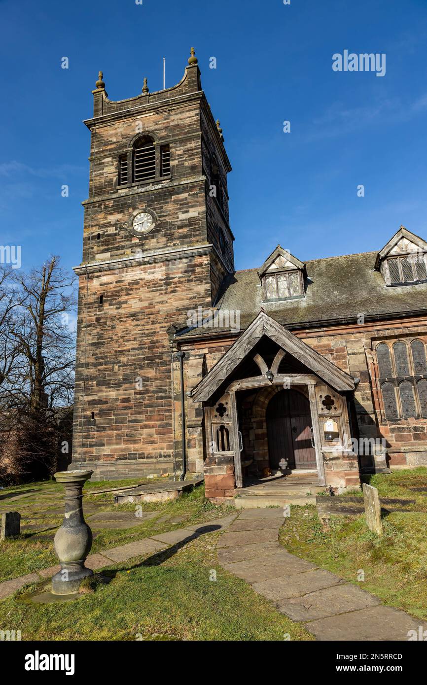 South side porch and entrance to St Mary's Church, Rostherne near