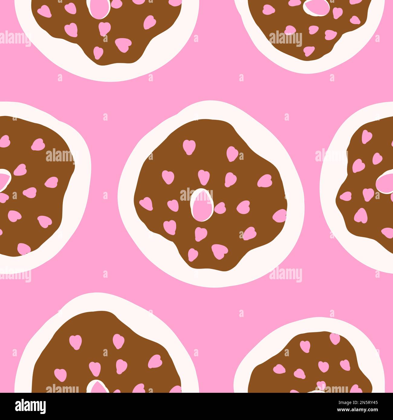 Donuts pattern. Vector illustration in cartoon flat style isolated on ...