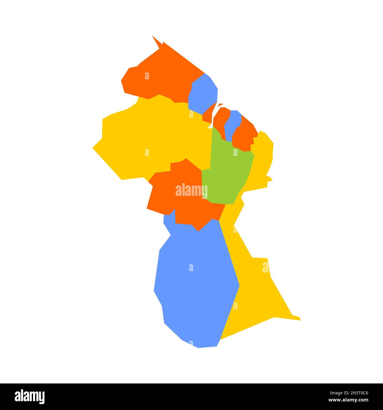 Guyana Political Map Of Administrative Divisions Regions Blank   Guyana Political Map Of Administrative Divisions Regions Blank Colorful Vector Map 2N5T0C6 