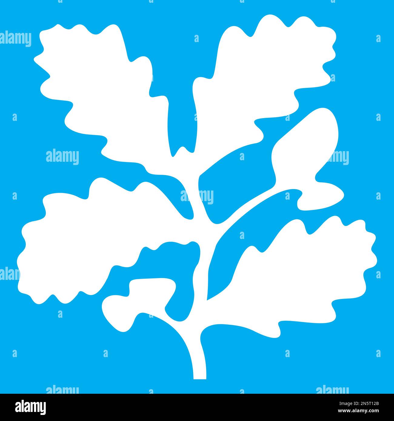 Blue and white vector graphic of a map symbol for a National Trust site