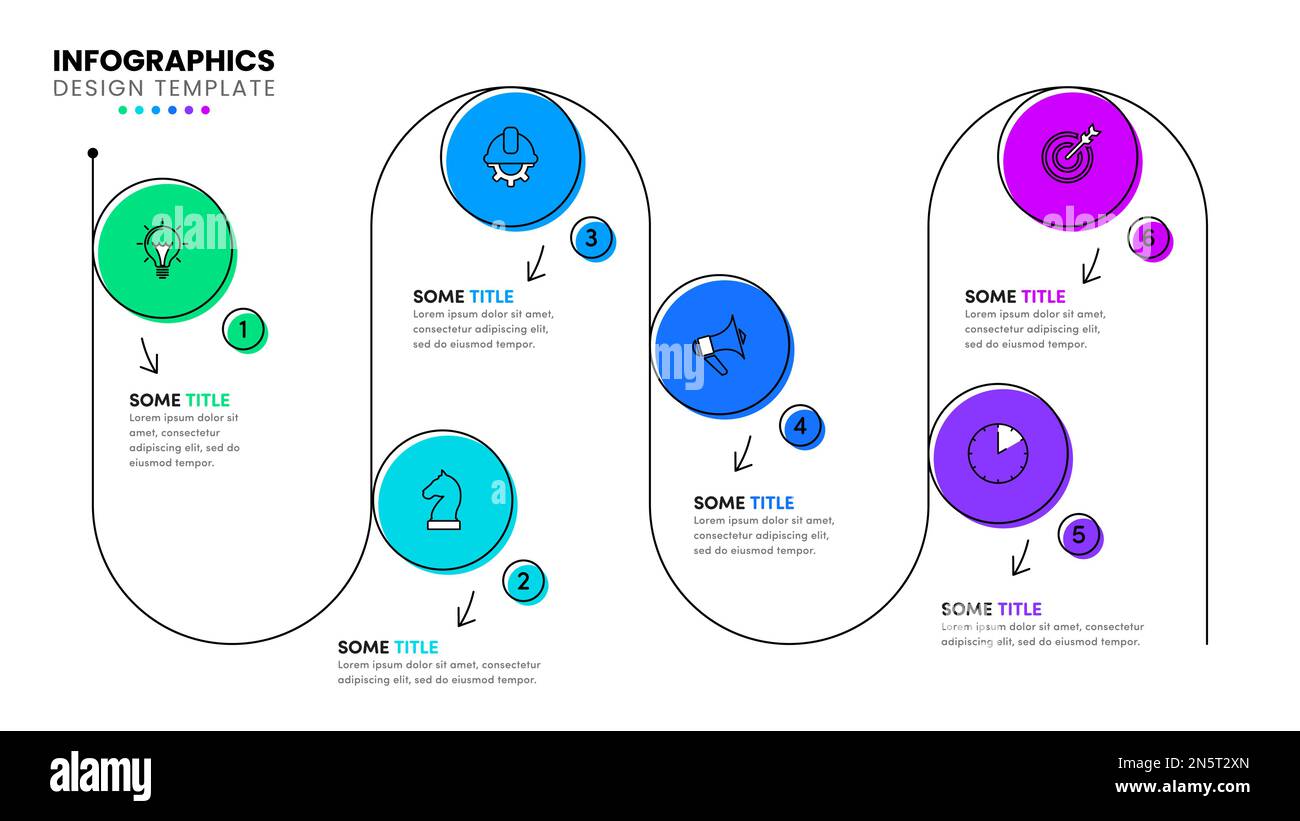 Infographic template with icons and 6 options or steps. Can be used for ...