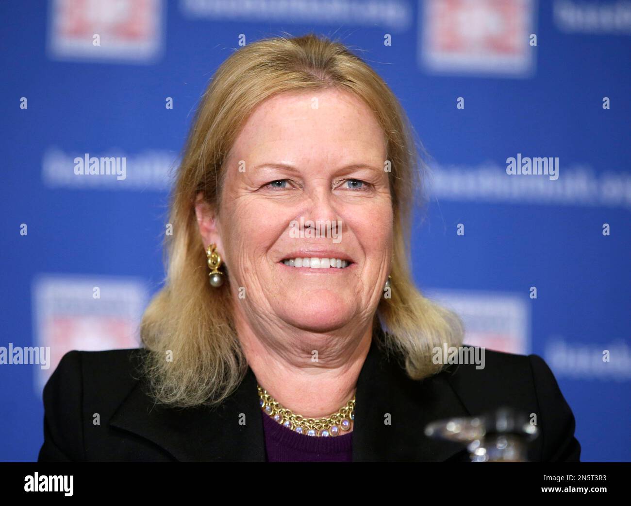 Baseball Hall of Fame chairman Jane Forbes Clark attends a press ...