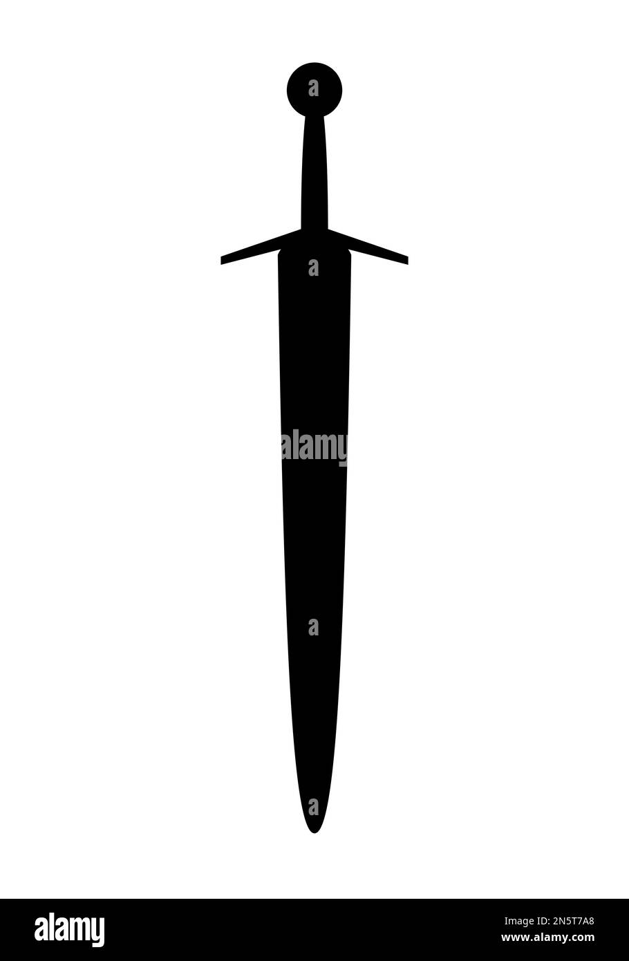 Sword silhouette - vector illustration of medieval sword on a white background Stock Vector
