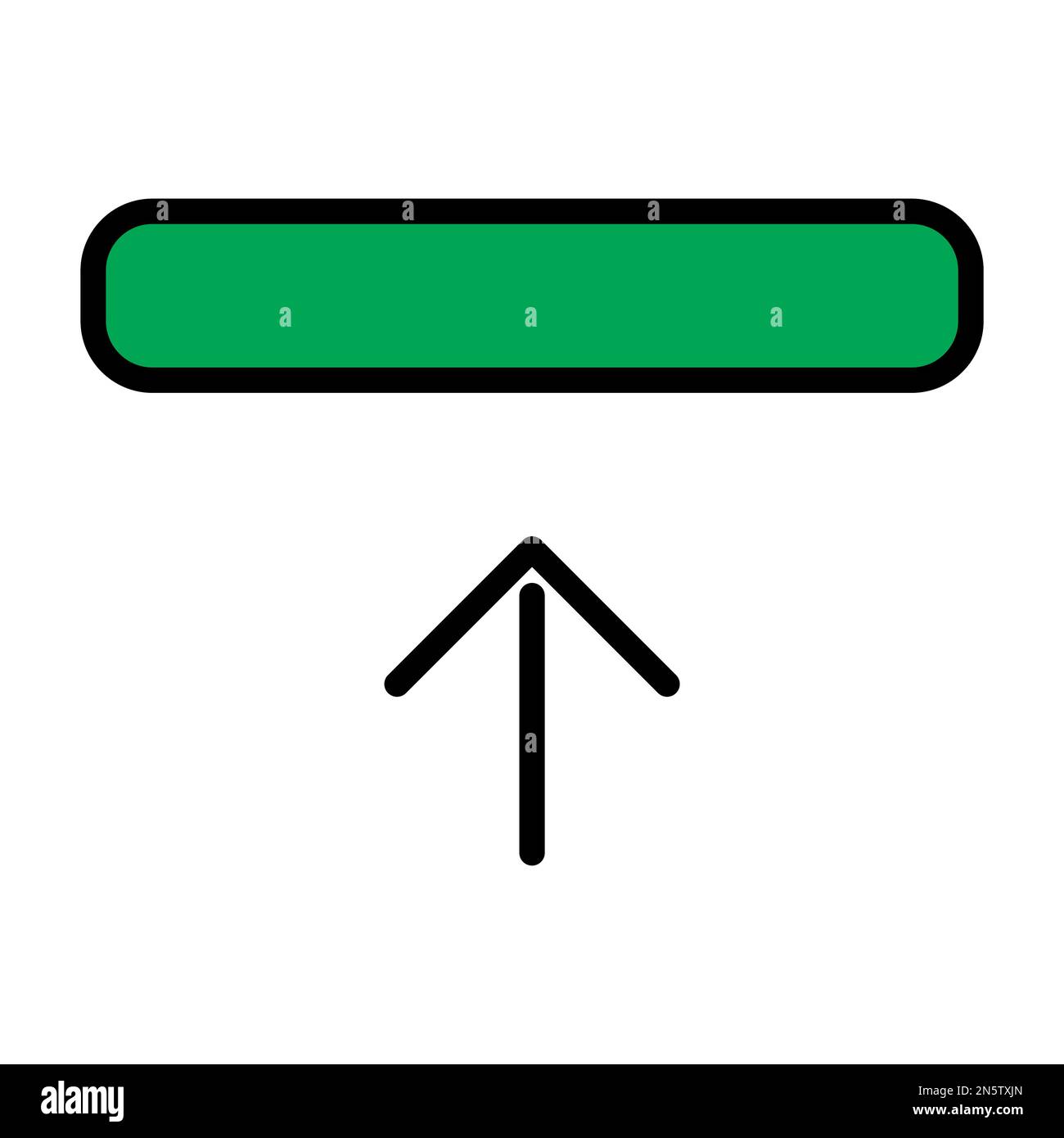 Upload icon line isolated on white background. Black flat thin icon on ...