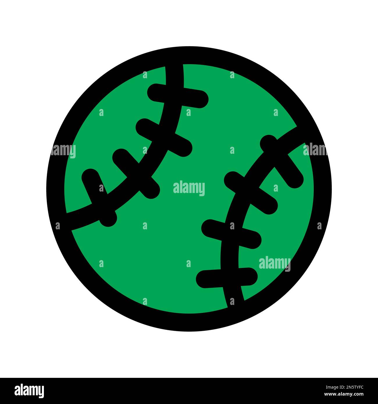 Baseball ball icon line isolated on white background. Black flat thin icon on modern outline style. Linear symbol and editable stroke. Simple and pixe Stock Vector