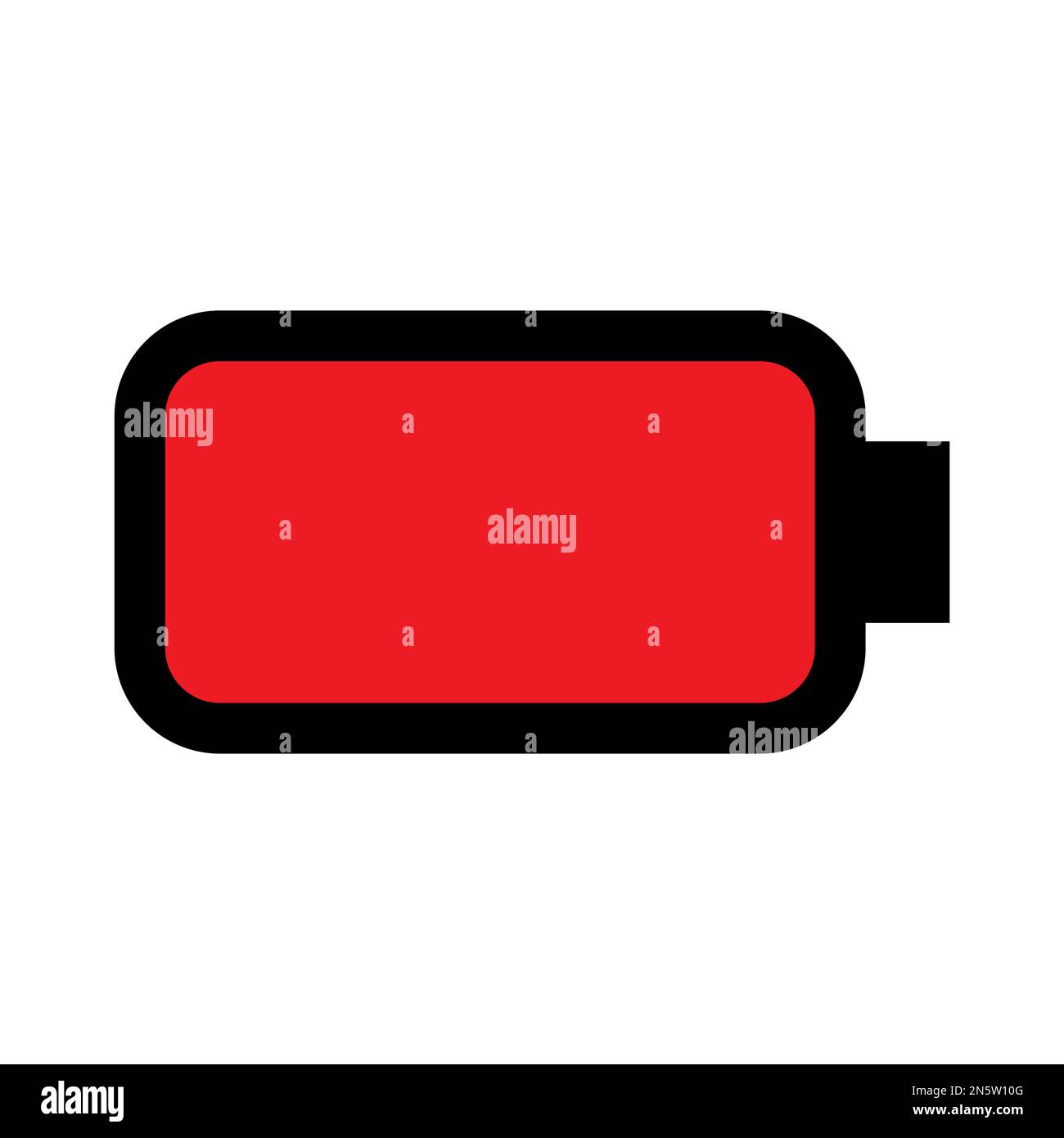 Battery dead icon line isolated on white background. Black flat thin