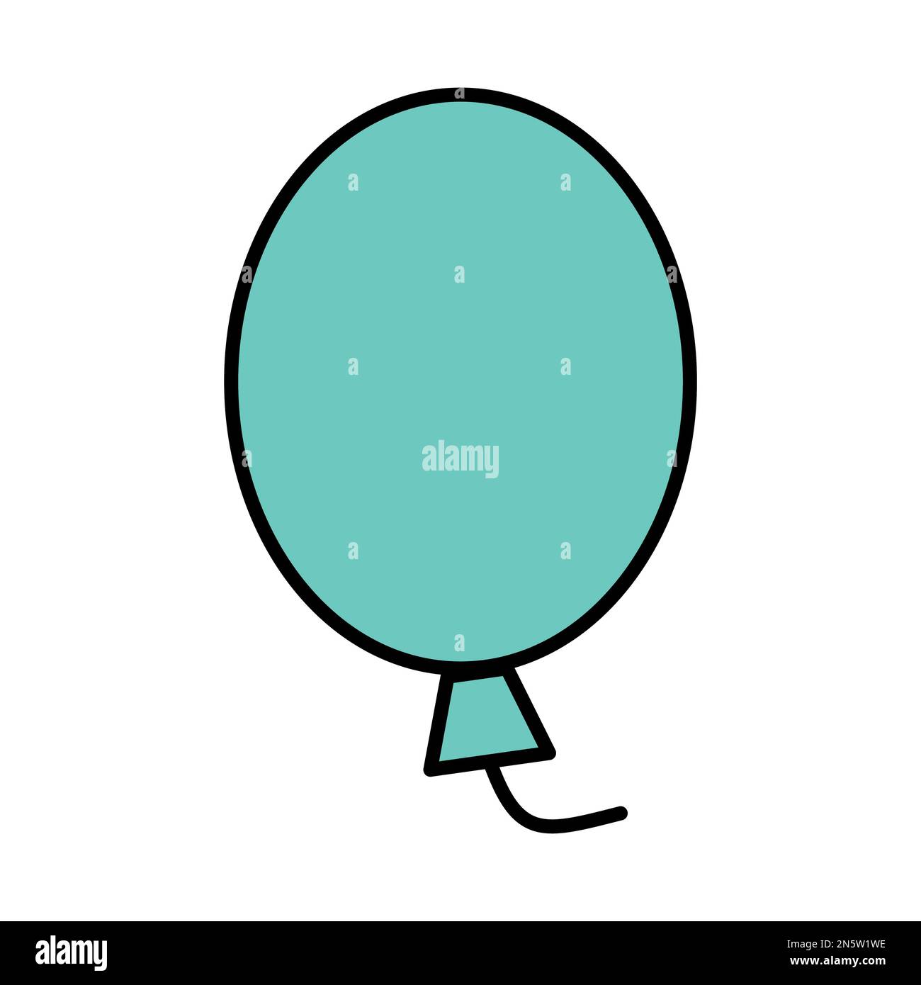 Balloon icon line isolated on white background. Black flat thin icon on ...
