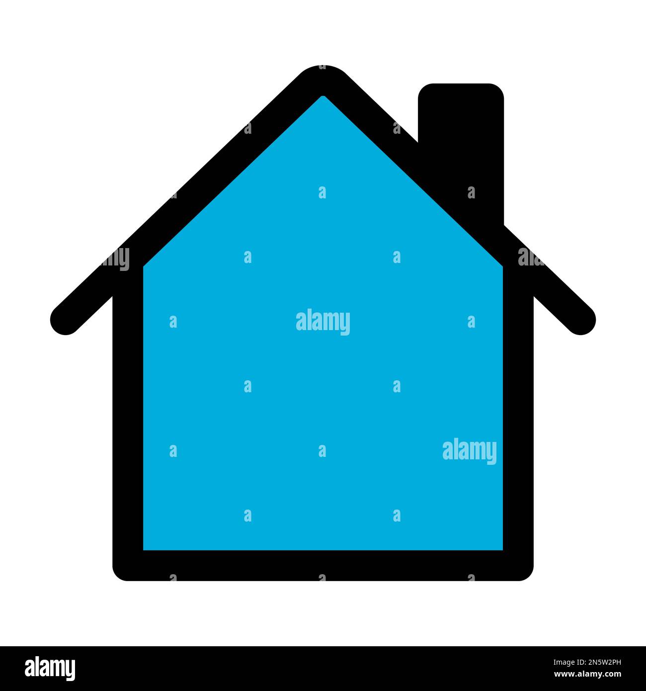 Home icon line isolated on white background. Black flat thin icon on ...