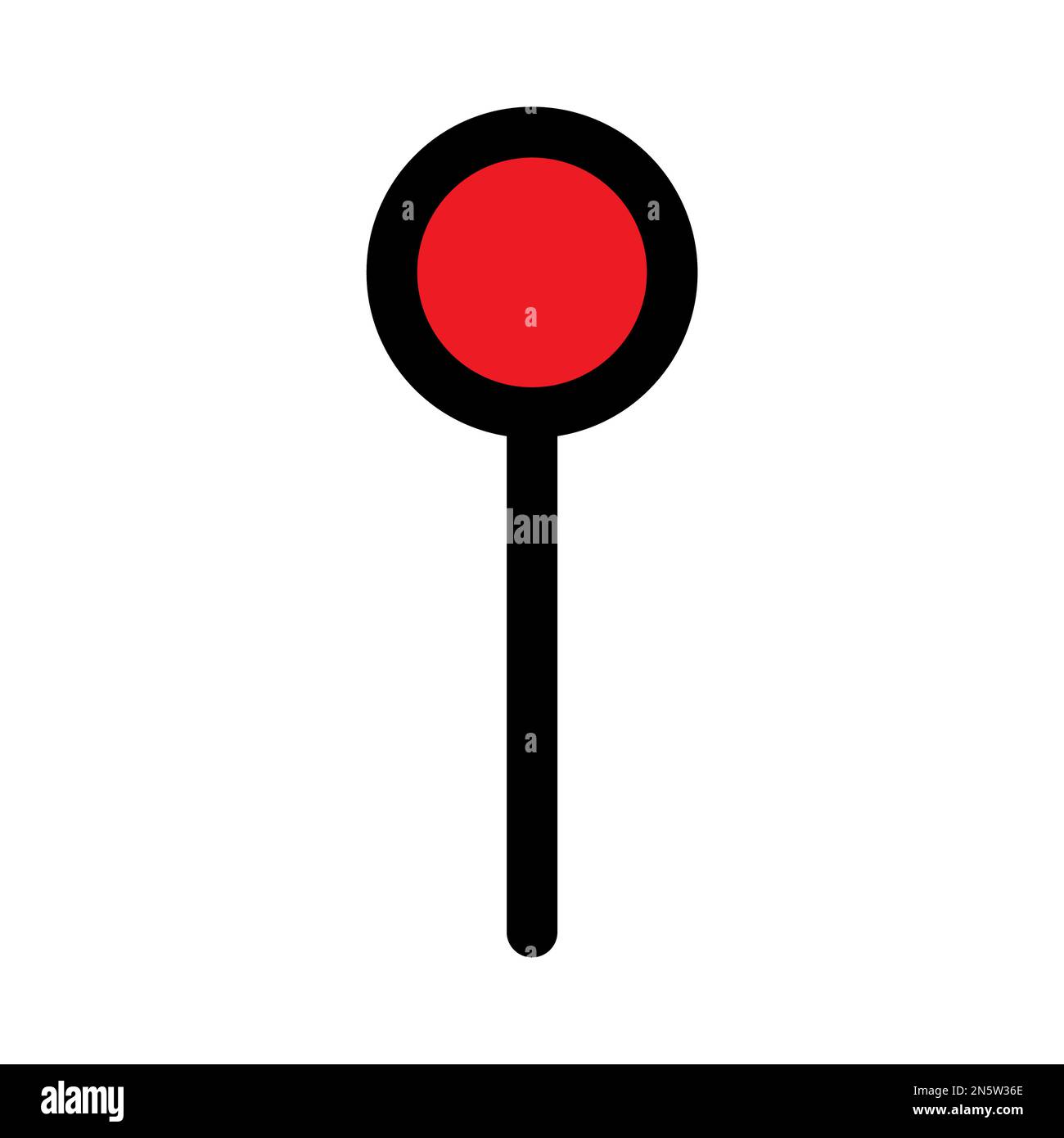 Pin icon line isolated on white background. Black flat thin icon on modern outline style. Linear symbol and editable stroke. Simple and pixel perfect Stock Vector