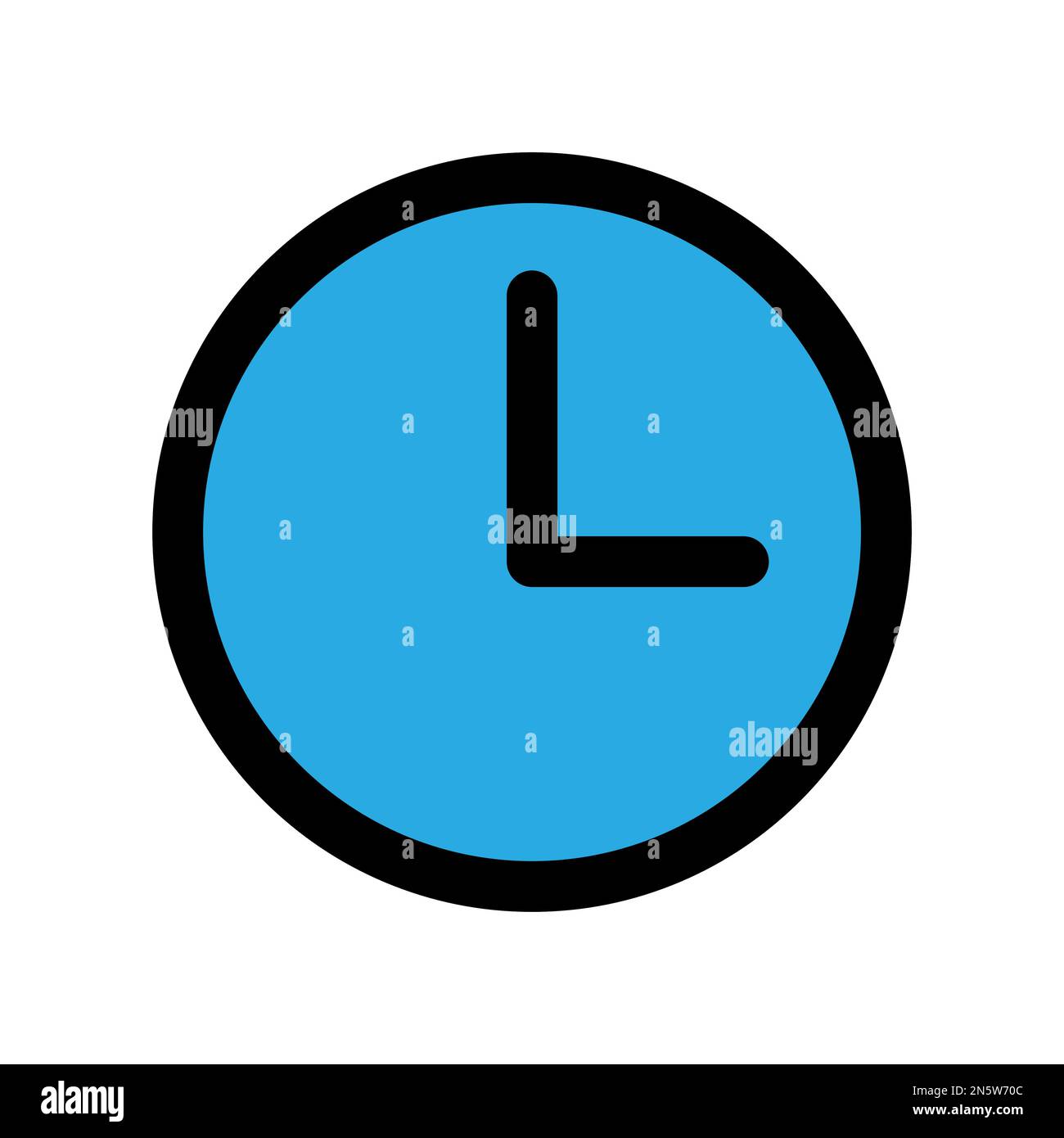 Time icon line isolated on white background. Black flat thin icon on ...