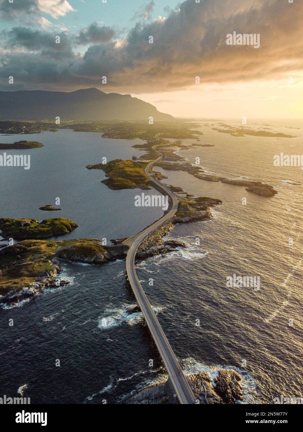 An aerial view of Storseisundet Bridge in Norway Stock Photo - Alamy